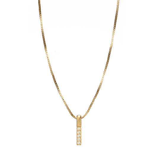 Cubic Zircon Golden Necklace