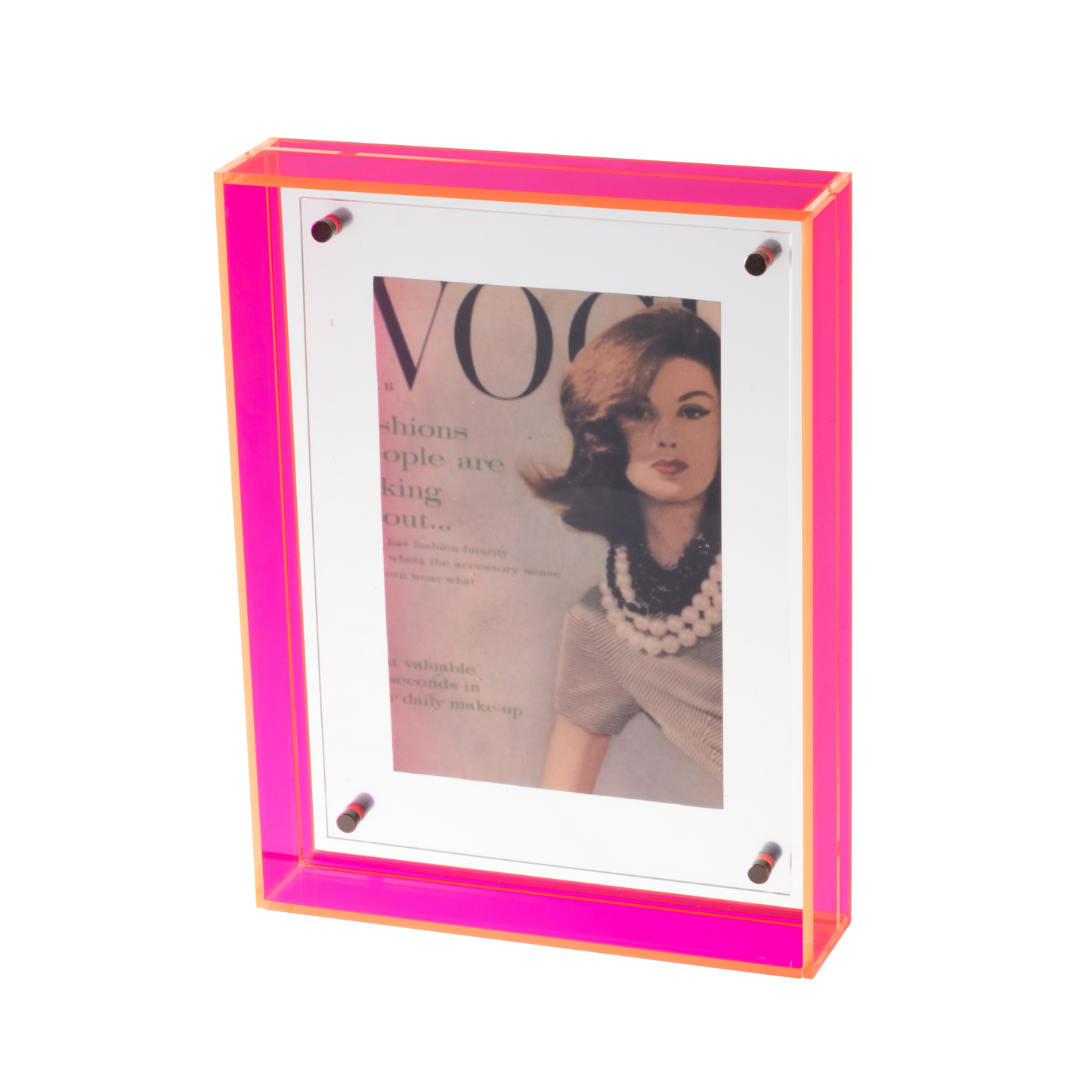 Neon Pink Acrylic Photo Frame