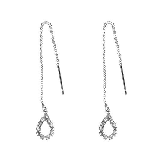 Water Drop Shaped Silver Earrings