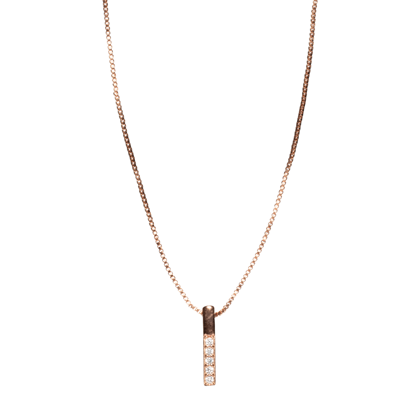 Cubic Zircon Rose Gold Necklace