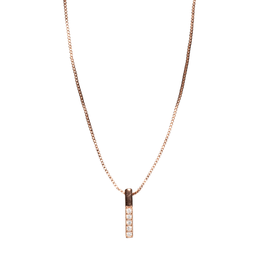 Cubic Zircon Rose Gold Necklace