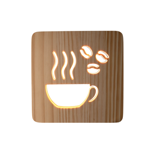 LED Coffee Wood Night Light