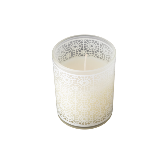 White Glass Candle